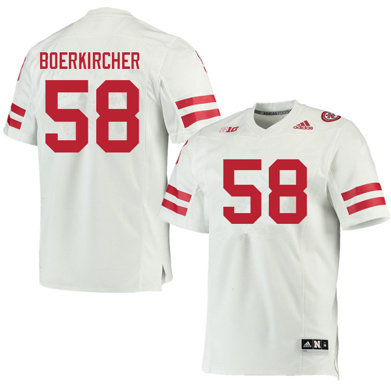 Men #58 Ian Boerkircher Nebraska Cornhuskers College Football Jerseys Sale-White
